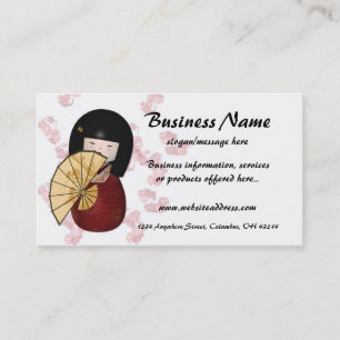 Asian Girl 2 w/Cherry Blossoms Business Cards