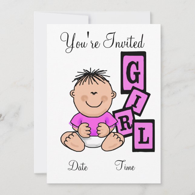 Asian Girl Baby Shower Invitation  Customise It! (Front)