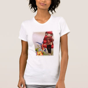 Asian Girl Beautiful Flowers Design 2 T-Shirt