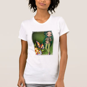 Asian Girl Beautiful Flowers Design 7 T-Shirt