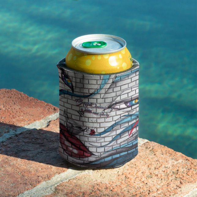 Asian Girl Graffiti  Can Cooler (In Situ Pool)