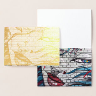 Asian Girl Graffiti  Foil Card