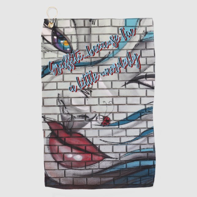 Asian Girl Graffiti  Golf Towel (Front)