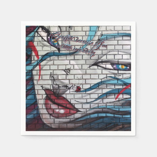 Asian Girl Graffiti  Napkin (Front)