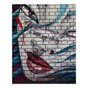 Asian Girl Graffiti Poster