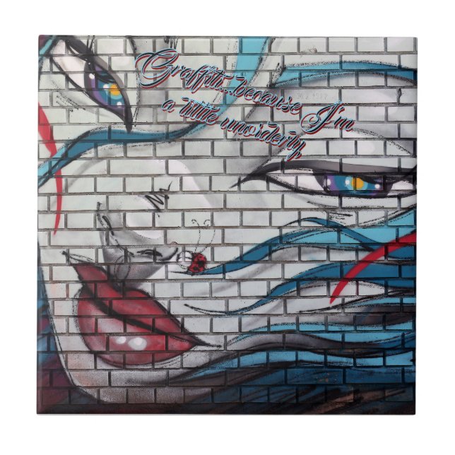 Asian Girl Graffiti  Tile (Front)