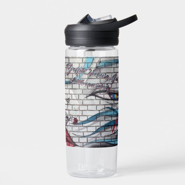 Asian Girl Graffiti  Water Bottle (Left)