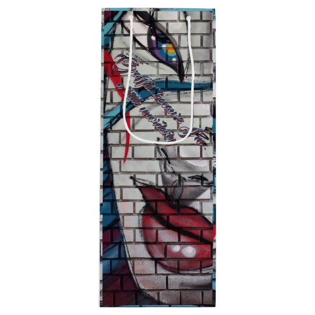 Asian Girl Graffiti  Wine Gift Bag (Front)
