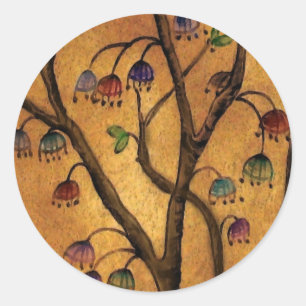 Asian Girl / Japanese Chinese Gold (MORE OPTIONS)- Classic Round Sticker