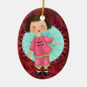 Asian Girl - SRF Ceramic Tree Decoration