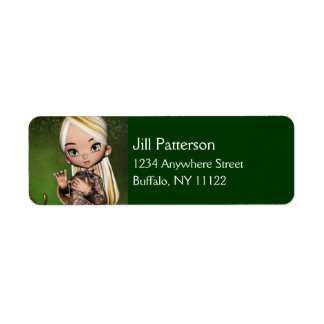 Asian Girl with Blonde Hair Return Address Labels
