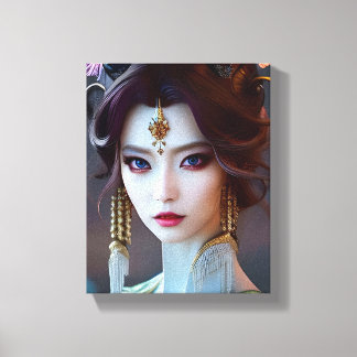 Asian Goddess Ai Generated Art Canvas Print