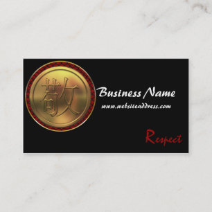 Asian Gold Coin "Respect" Business Cards