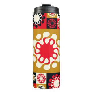 Asian Gold Red Mosaic, Ethnic Style. Thermal Tumbler