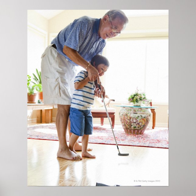 Asian Grandfather teaching his Half-Asian Poster (Front)