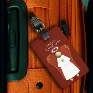 Asian Guardian Angel, Red (double-sided)  Luggage Tag