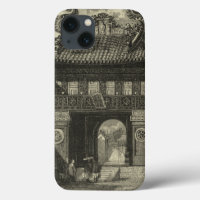 Asian Imperial Temple in Black & White