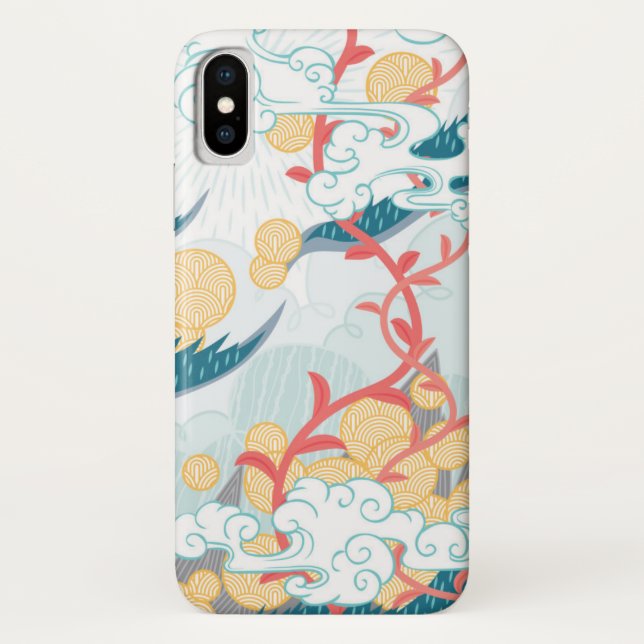 Asian Inspired Nature Pattern Case-Mate iPhone Case (Back)