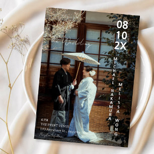 Asian Japanese concept photo wedding Invitation