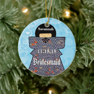 Asian Kimono Birdesmaid Gifts Pink Changes Ceramic Tree Decoration