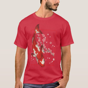 Asian Koi Fish Cherry Blossom Sakura Nishikigoi Ko T-Shirt