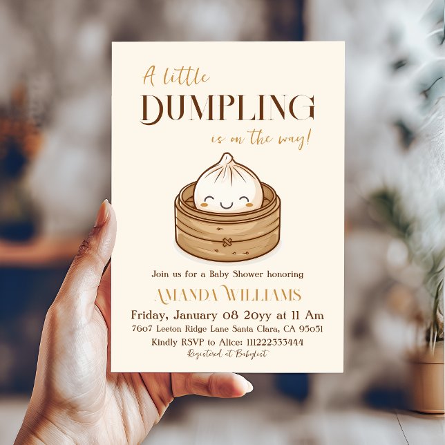 Asian Little Dumpling Kawaii Baby Shower Invitation (Creator Uploaded)