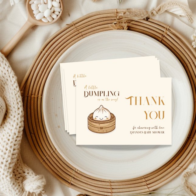 Asian Little Dumpling Kawaii Baby Shower Thank You Card (Creator Uploaded)