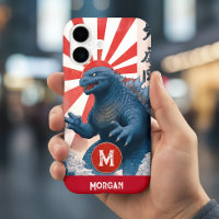 Asian Lizard Monster Monogram Name Retro Cool Bold