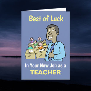Asian Male Teacher Best Wishes in Your New Job Card