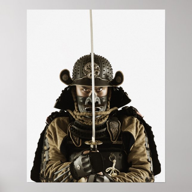 Asian man wearing samurai armour poster (Front)