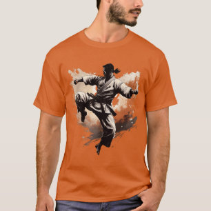 Asian Master Katate Fighter In Spin Kick T-Shirt