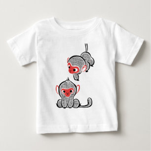 Asian Monkey Duo: Sitting and Climbing Baby T-Shirt