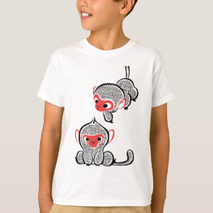 Asian Monkey Duo: Sitting and Climbing T-Shirt