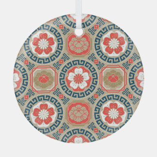 Asian Motive: Elegant Geometric Design Glass Tree Decoration