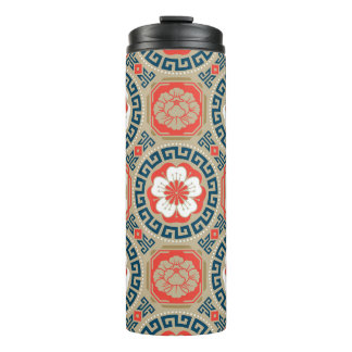 Asian Motive: Elegant Geometric Design Thermal Tumbler