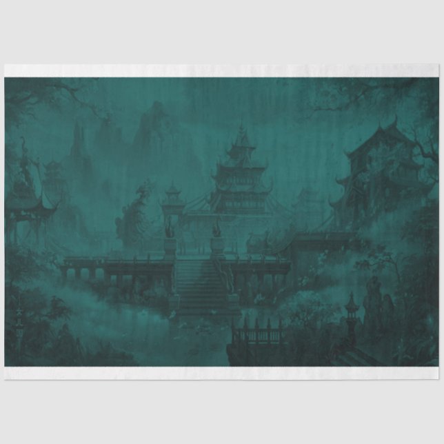 Asian Mural Tissue PaperBlue Paper (Front)