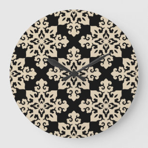 Asian Ornamental Motive Geometric Pattern Large Clock