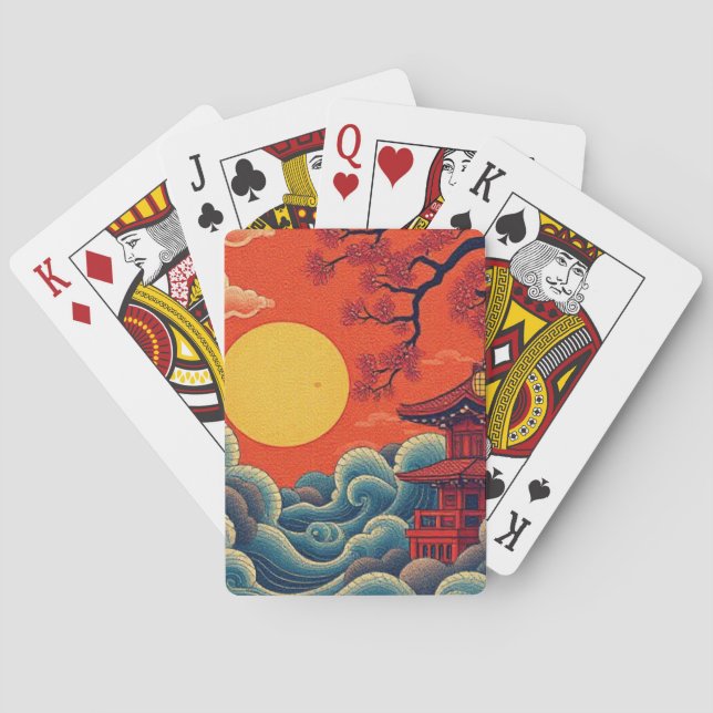Asian Pacific Inspired Denim Jacket Playing Cards (Back)