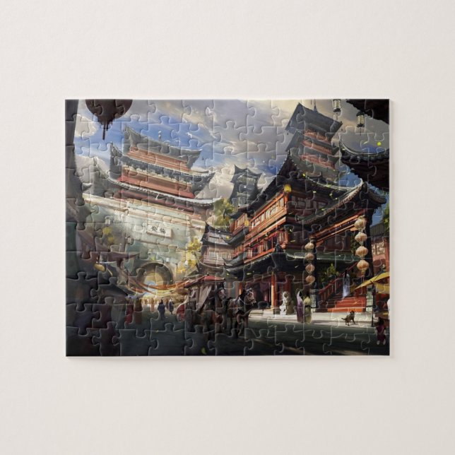 asian pagoda street puzzle (Horizontal)