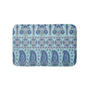 Asian Paisley Border: Traditional Design. Bath Mat