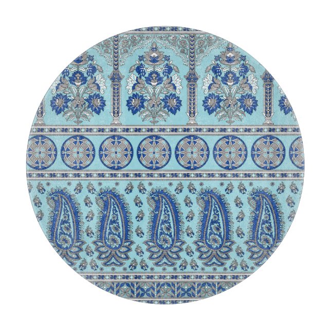 Asian Paisley Border: Traditional Design. Cutting Board (Front)
