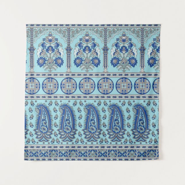 Asian Paisley Border: Traditional Design. Tapestry (Front)