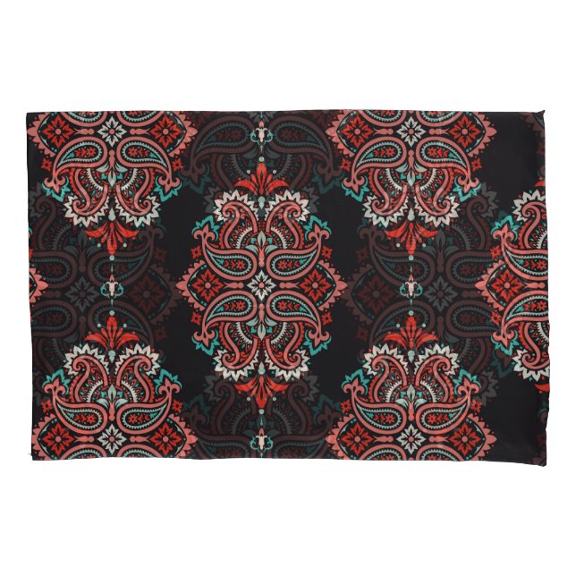 Asian paisley elements, boho vintage pattern. pillowcase (Front)