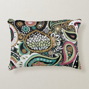 Asian paisley: modern seamless design. decorative cushion