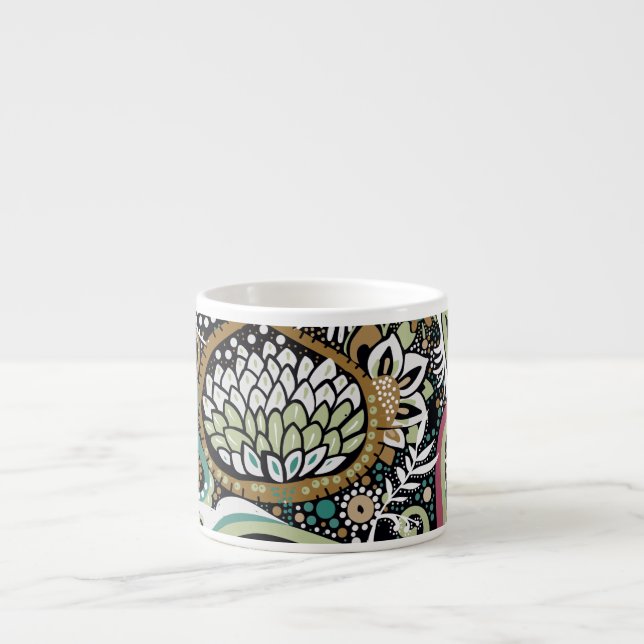 Asian paisley: modern seamless design. espresso cup (Front)