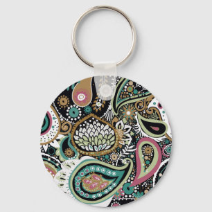 Asian paisley: modern seamless design. key ring