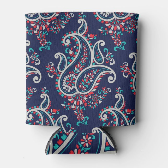 Asian Paisley: Traditional Seamless Design. Can Cooler (Front)