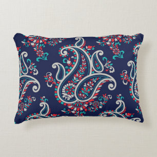 Asian Paisley: Traditional Seamless Design. Decorative Cushion