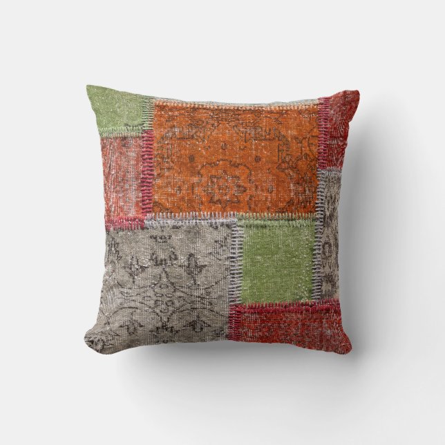 Asian Patchwork Carpet, Istanbul Detail Cushion (Front)