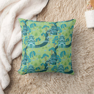 Asian Pattern Blue Green Cushion
